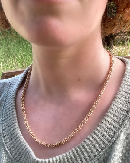 Delicate Byzantine Chainmaille Necklace in 14K Gold Fill
