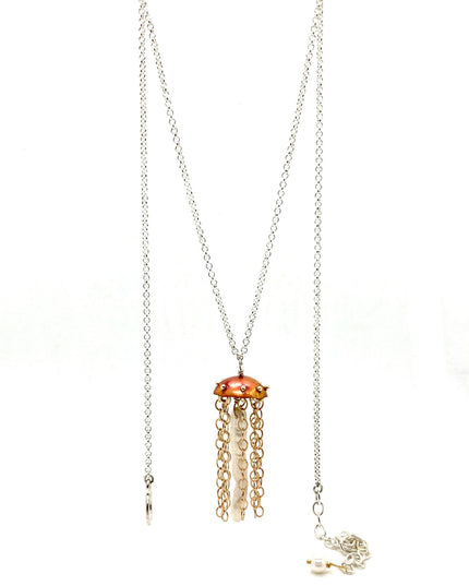 Red Copper Jellyfish Necklace