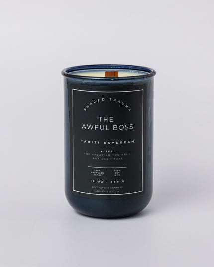 Shared Trauma Candles - The Awful Boss - 13 Oz Crackling Wood Wick - Mint Mojito & Pineapple