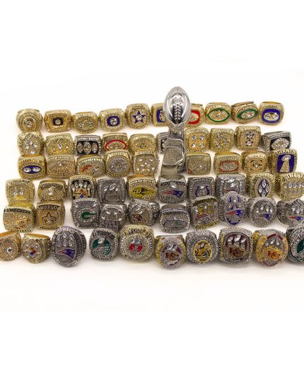 Complete 59-Piece Super Bowl Championship Ring Collection (1966–2024) | The Ultimate NFL Grand Set with Luxury Display Case