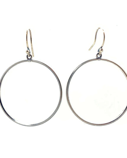 New Moon Hoop Earrings in Sterling Silver | Moon Phase Earrings