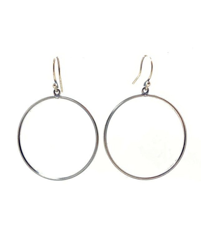 New Moon Hoop Earrings in Sterling Silver | Moon Phase Earrings