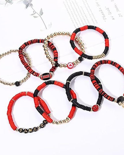 Game Day Football Bracelet Set – Stackable Beaded Jewelry Gift for Fans & Sports Lovers