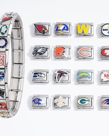 Football Team Logo Italian Charm Bracelet – Custom Gifts for Fans