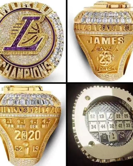 2020 Los Angeles Lakers Basketball Championship Ring & Trophy Set–  #23 James Edition