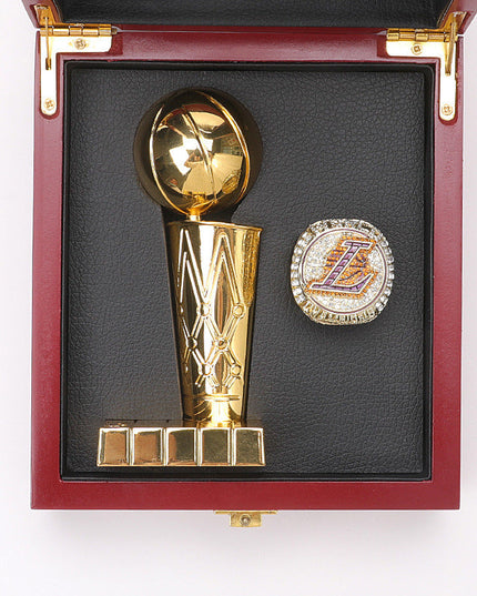 2020 Los Angeles Lakers Basketball Championship Ring & Trophy Set–  #23 James Edition