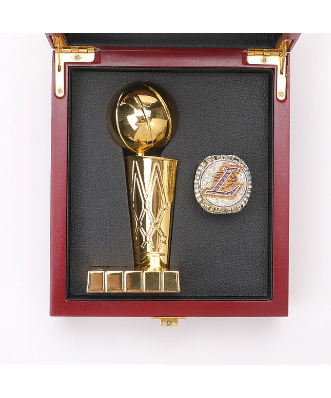2020 Los Angeles Lakers Basketball Championship Ring & Trophy Set–  #23 James Edition