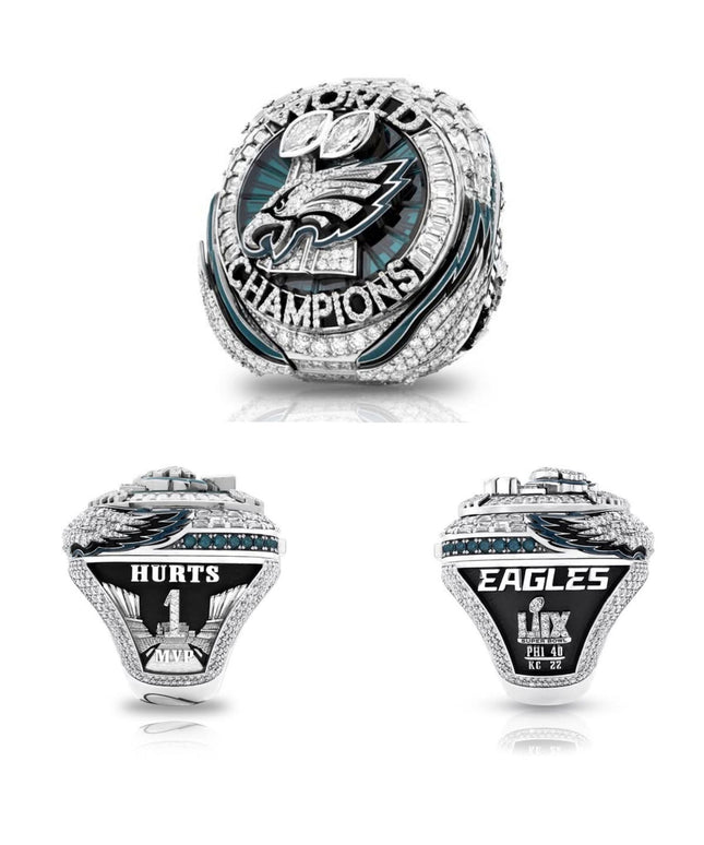 Philadelphia Eagles Super Bowl LIX Rings #1 Hurts MVP Edition with Wings Pop Out