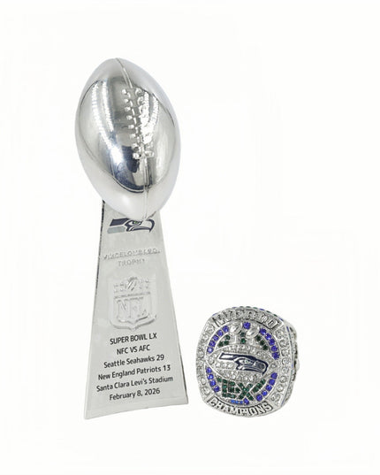 2025 Seattle Seahawks Championship Ring & Trophy Set –  New Release Limited Edition