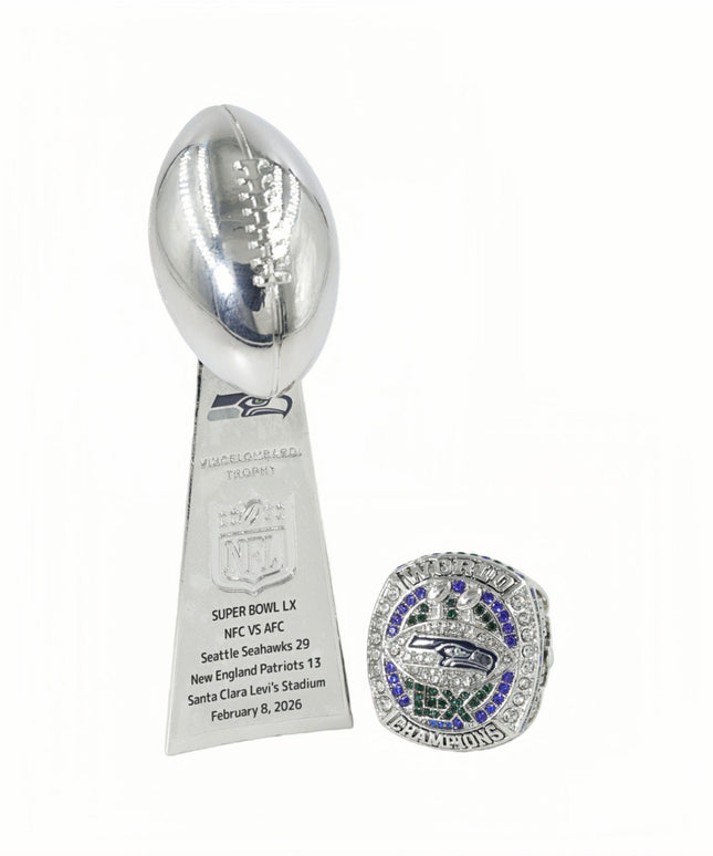 2025 Seattle Seahawks Championship Ring & Trophy Set –  New Release Limited Edition