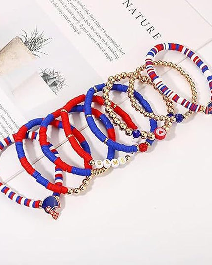Game Day Football Bracelet Set – Stackable Beaded Jewelry Gift for Fans & Sports Lovers