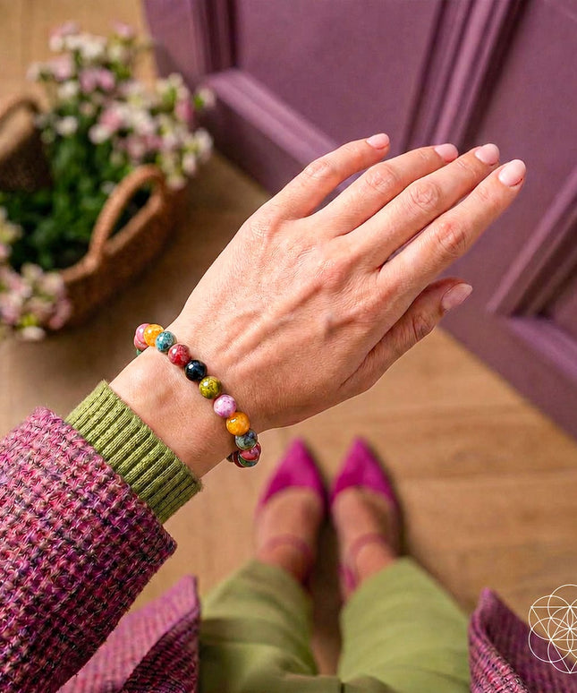 The Spiral Breaker - Rainbow Tourmaline Bracelet