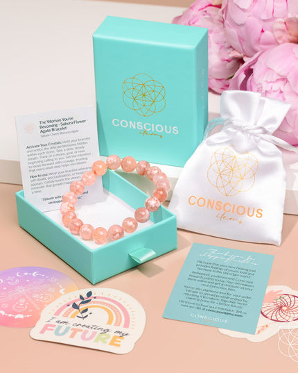 The Woman You’re Becoming - Sakura Flower Agate Bracelet