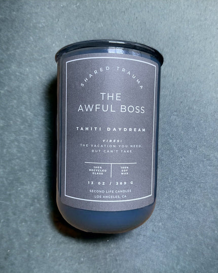 Shared Trauma Candles - The Awful Boss - 13 Oz Crackling Wood Wick - Mint Mojito & Pineapple