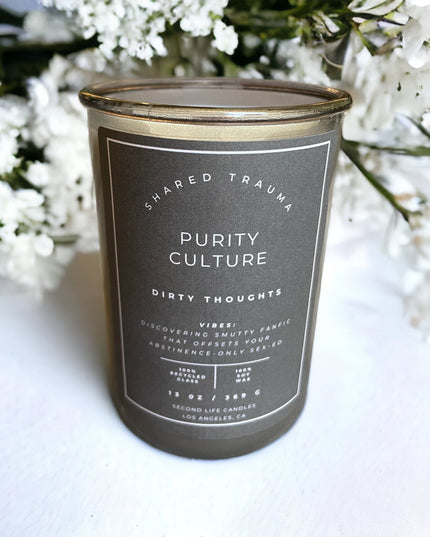 Shared Trauma Candles - Purity Culture - 13 Oz Crackling Wood Wick - Lavender & Smoked Vanilla