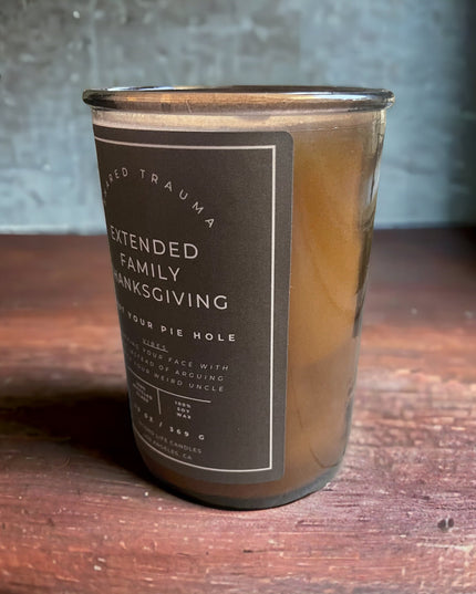 Shared Trauma: Extended Family Thanksgiving Candle - 13 oz, Crackling Wood Wick