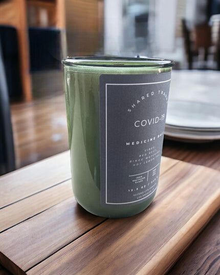 Shared Trauma Candles - Covid-19 - 13 Oz Crackling Wood Wick - Lemon, Peach, and Mint Tea