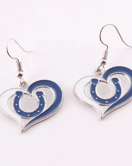 Football Team Logo Heart Earrings –  Game Day Accessories & Gift for Sports Fan