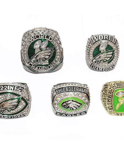 Philadelphia Eagles Championship Ring Set – 5pcs Super Bowl Replica Collectible Set