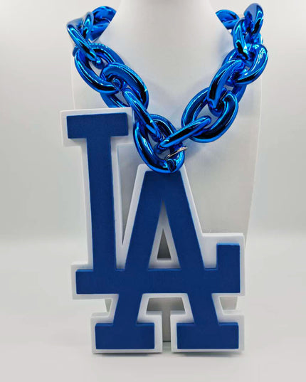 Los Angeles Dodgers 3D Foam Logo Necklace – 30 Inches Game Day Gift for Fans