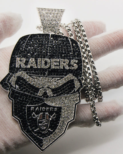 Newest Sports Team Logo Bandit Skull  Pendant Necklace – Iced Out Hip Hop Jewelry for True Fans