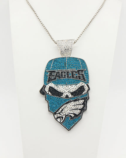 Newest Sports Team Logo Bandit Skull  Pendant Necklace – Iced Out Hip Hop Jewelry for True Fans