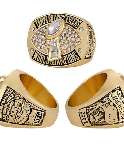 Tampa Bay Buccaneers Championship Ring & Trophy Set – 2003 & 2021 Collectible with Display Box