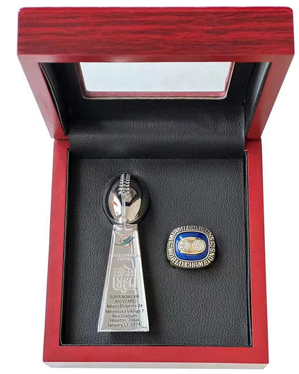 1973 & 1974 Miami Back-to-Back Championship Ring & Trophy Set – Replica Ring Set for Collectors & Fans