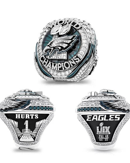 Philadelphia Eagles 2025 Championship Ring & Trophy Replica Set — Hurts (#1) or Barkley (#26) Edition