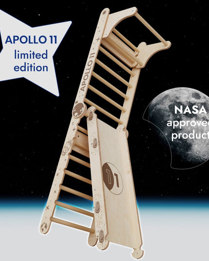 Apollo Swedish Wall / Climbing ladder for Little Austronauts + Moon swing Set + Slide Board