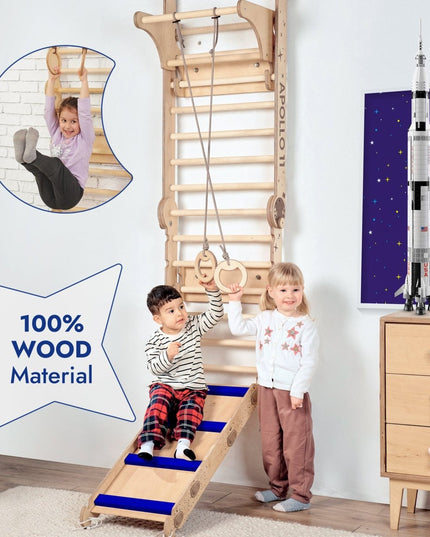 Apollo Swedish Wall / Climbing ladder for Little Austronauts + Moon swing Set + Slide Board