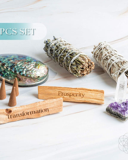 Attract Abundance - Premium Manifestation Smudge Kit (8 Pieces)