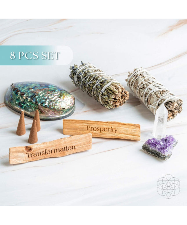 Attract Abundance - Premium Manifestation Smudge Kit (8 Pieces)