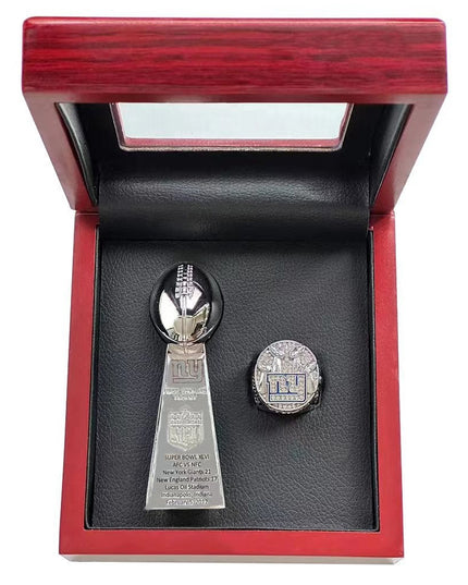 New York Giants Super Bowl Championship Ring & Trophy Set– 1986, 1991, 2008 & 2012