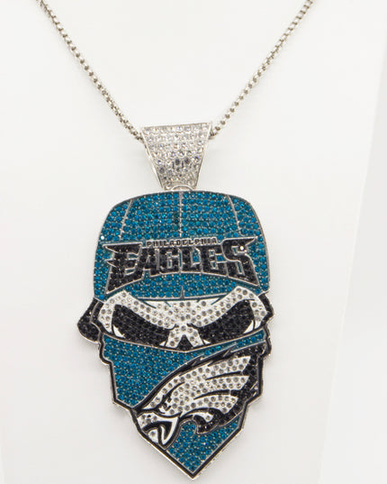 Newest Sports Team Logo Bandit Skull  Pendant Necklace – Iced Out Hip Hop Jewelry for True Fans
