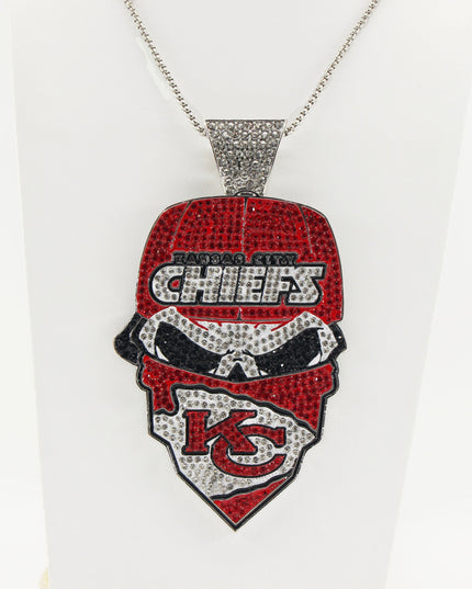 Newest Sports Team Logo Bandit Skull  Pendant Necklace – Iced Out Hip Hop Jewelry for True Fans