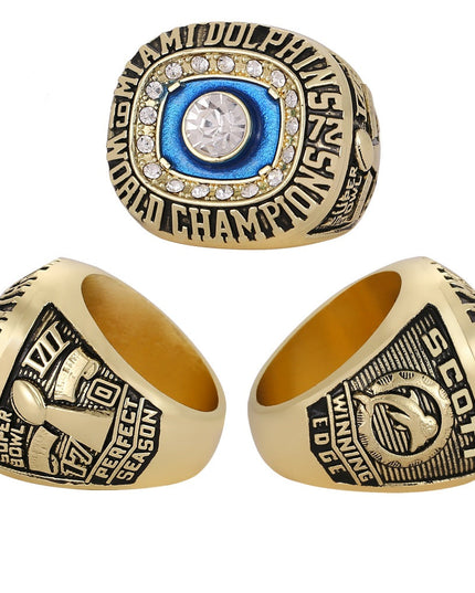 1973 & 1974 Miami Back-to-Back Championship Ring & Trophy Set – Replica Ring Set for Collectors & Fans