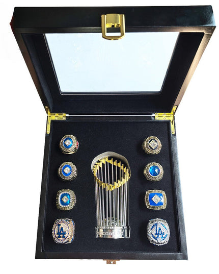 Los Angeles Dodgers World Series Championship Rings Set with Trophy – 8 Piece Collector’s Gifts
