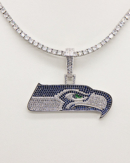 Seattle Seahawks Zircon Pendant Necklace – Game Day & Holiday Gift for Sports Fans
