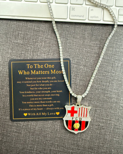 Customized Gifts Barcelona F.C. Pendant Necklace Chain for Football Fans