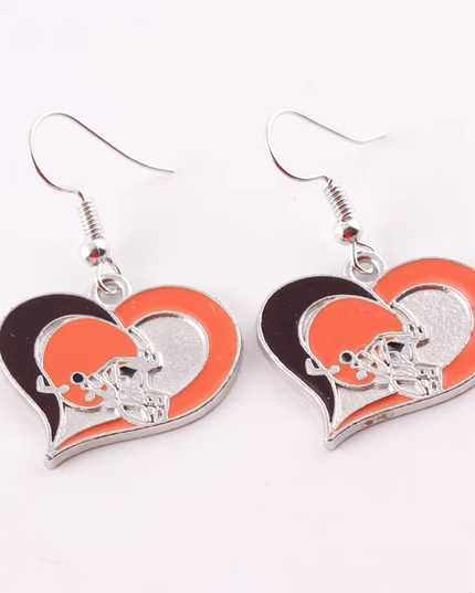 Football Team Logo Heart Earrings –  Game Day Accessories & Gift for Sports Fan