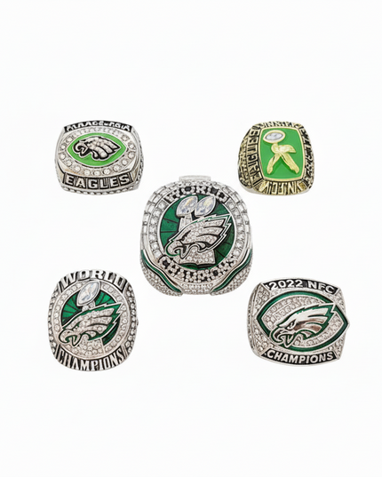 Philadelphia Eagles Championship Ring Set – 5pcs Super Bowl Replica Collectible Set