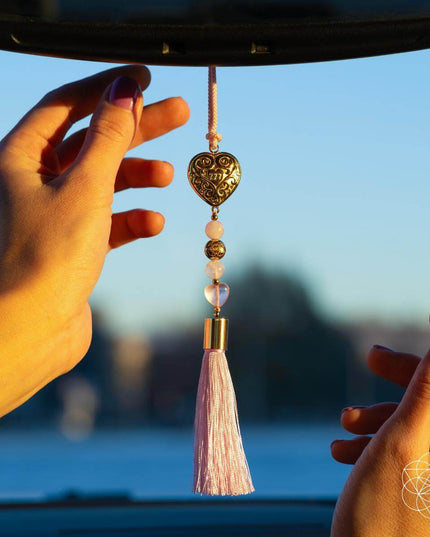 Car Guardian - ‘You Are Loved’ Heart Charm Tassel