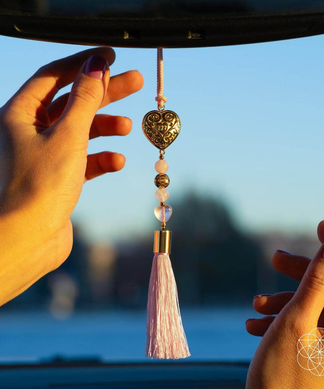 Car Guardian - ‘You Are Loved’ Heart Charm Tassel
