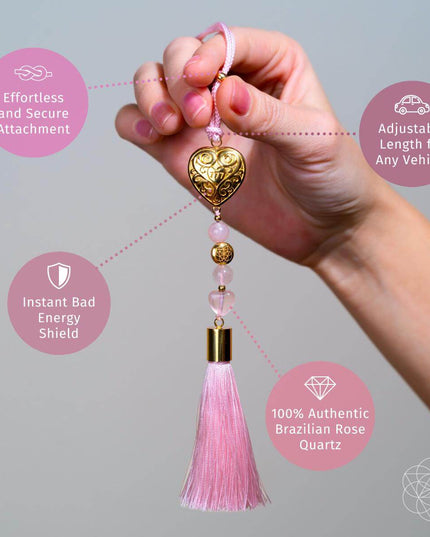 Car Guardian - ‘You Are Loved’ Heart Charm Tassel