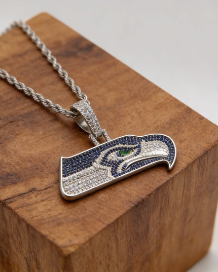 Seattle Seahawks Zircon Pendant Necklace – Game Day & Holiday Gift for Sports Fans