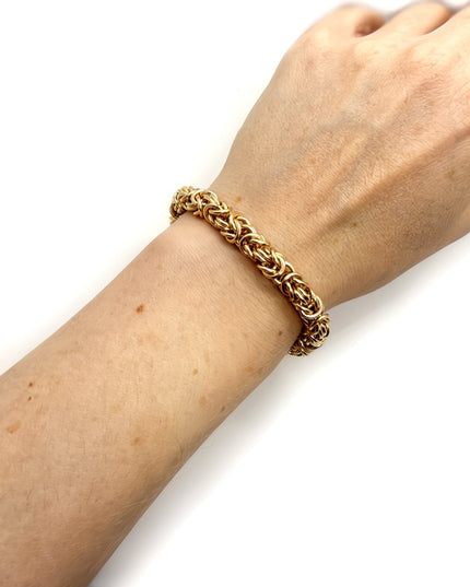 Chunky Byzantine Chainmaille Bracelet in 14K Gold Fill