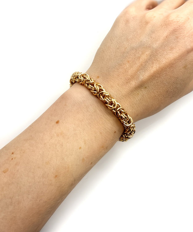 Chunky Byzantine Chainmaille Bracelet in 14K Gold Fill