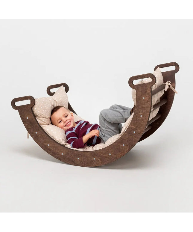 Climbing Arch Chocolate + Cushion - Montessori Climbers for Toddlers