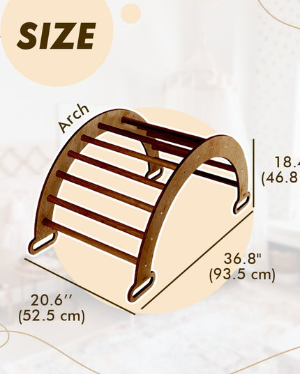 Climbing Arch Chocolate + Cushion - Montessori Climbers for Toddlers